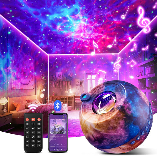 PIKOY 360 Lights Galaxy Projector+15 White Noise Machine Bluetooth,Birthday Gifts for Women 18th Birthday Gifts for Girls Gifts Boys,Night Light Led Lights for Bedroom Decor Home Decoration Room Decor