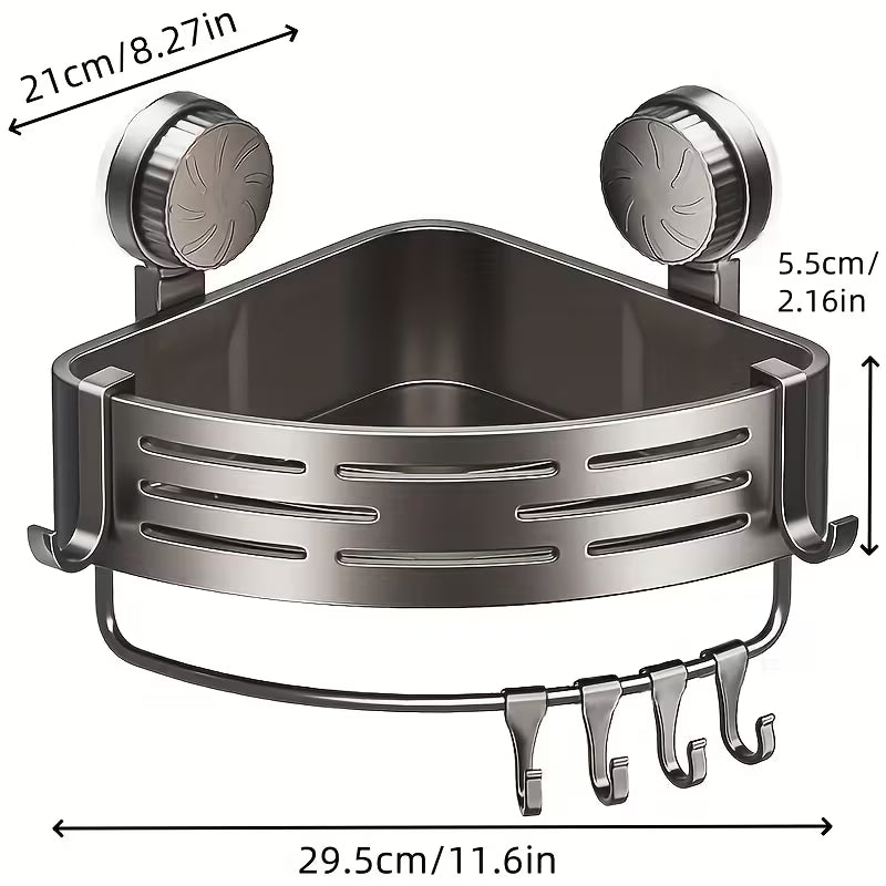 Space-Saving Suction Cup Bathroom Shelf