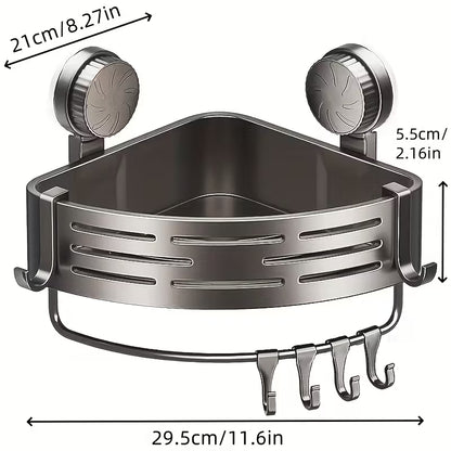 Space-Saving Suction Cup Bathroom Shelf