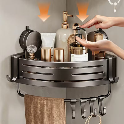 Space-Saving Suction Cup Bathroom Shelf