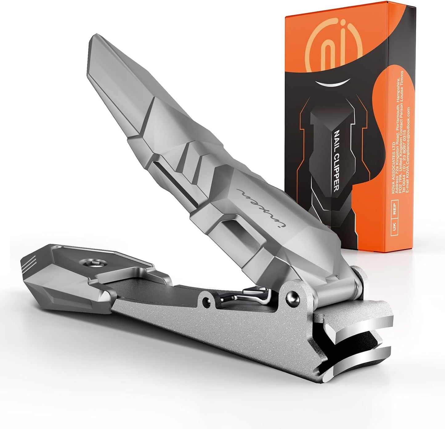 Nail Clippers for Men with Catcher – No Splash, Self-Collecting Premium Steel Nail Clippers for Fingernails & Toenails, Perfect Gifts for Him, Great Gadget & Stocking fillers for Men Gift