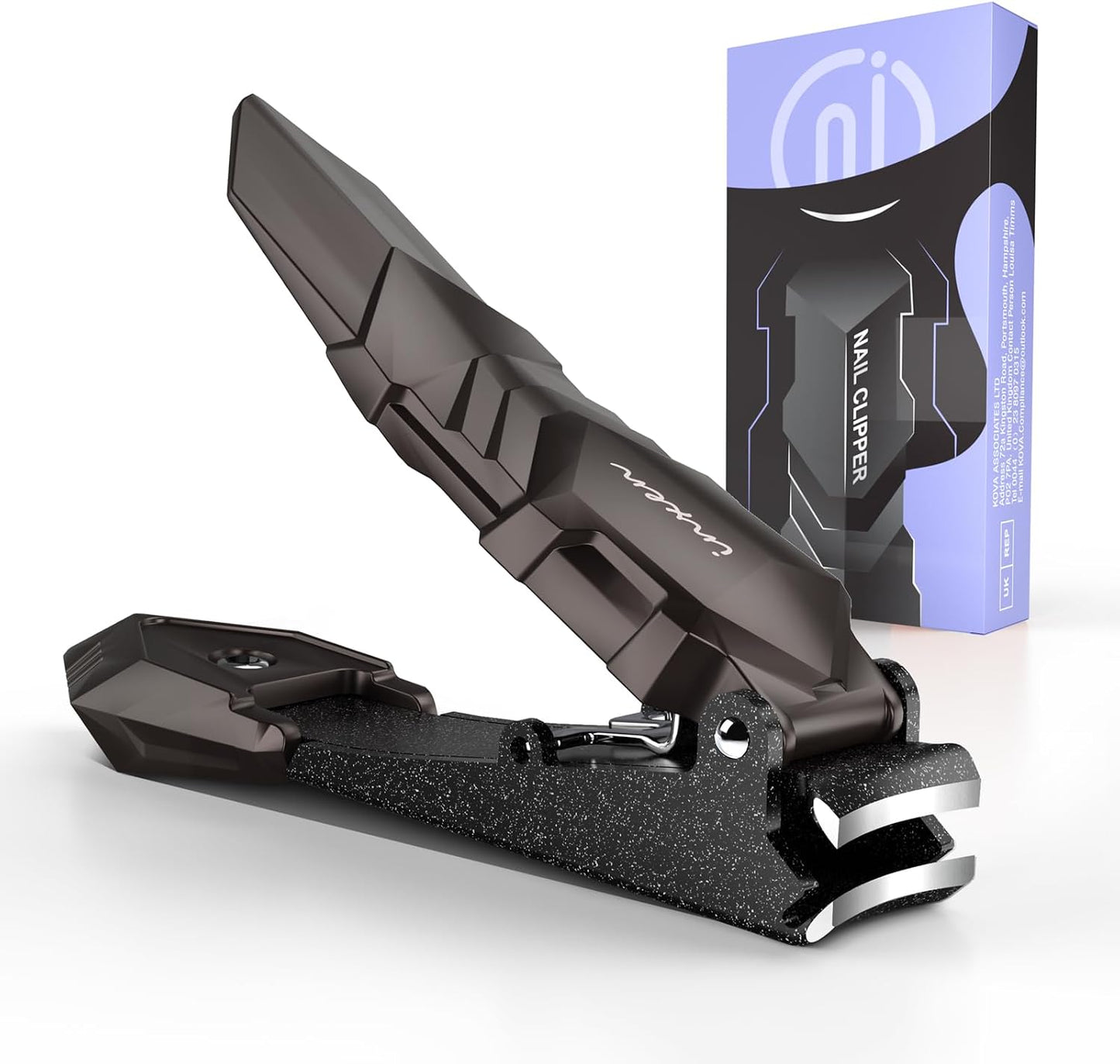 Nail Clippers for Men with Catcher – No Splash, Self-Collecting Premium Steel Nail Clippers for Fingernails & Toenails, Perfect Gifts for Him, Great Gadget & Stocking fillers for Men Gift
