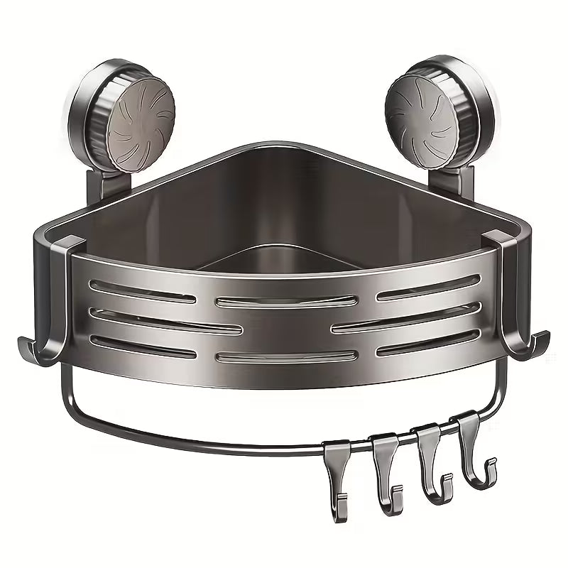 Space-Saving Suction Cup Bathroom Shelf