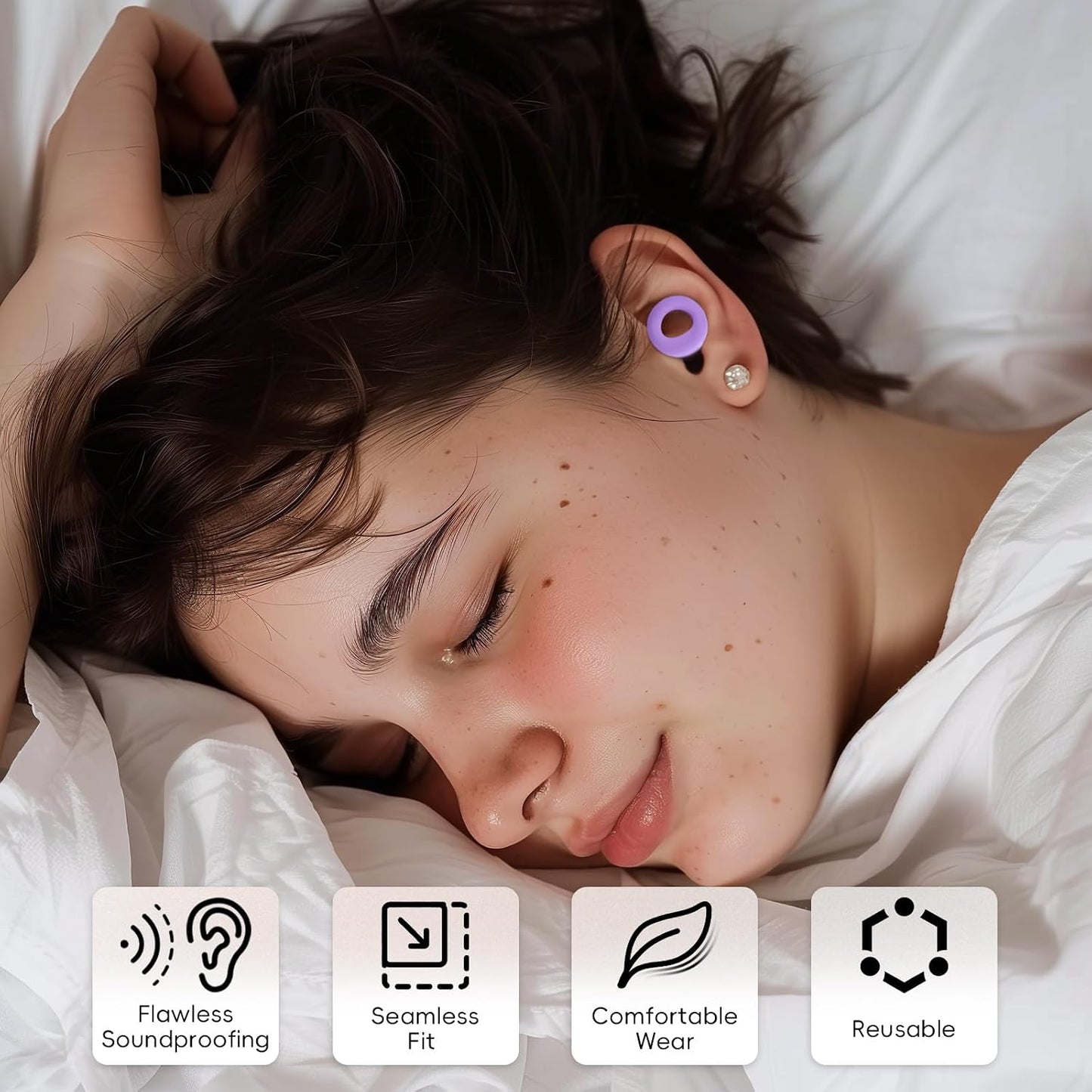 HOYIO Ear Plugs for Noise Reduction–Super Soft, Reusable Hearing Protection in Flexible Silicone for Sleep, Noise Sensitivity & Flights-8 Ear Tips in XS/S/M/L–27dB Noise Cancelling–Light Blue