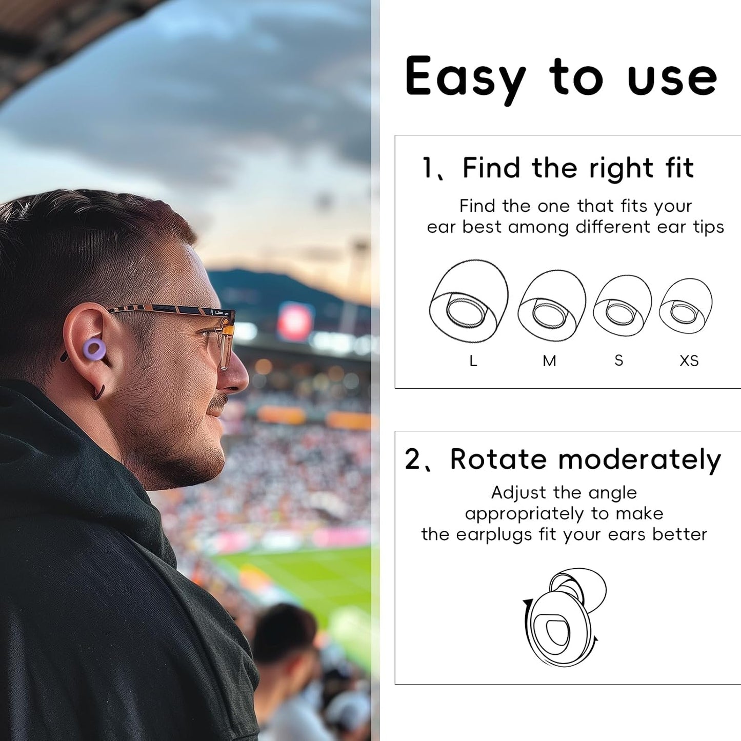 HOYIO Ear Plugs for Noise Reduction–Super Soft, Reusable Hearing Protection in Flexible Silicone for Sleep, Noise Sensitivity & Flights-8 Ear Tips in XS/S/M/L–27dB Noise Cancelling–Light Blue