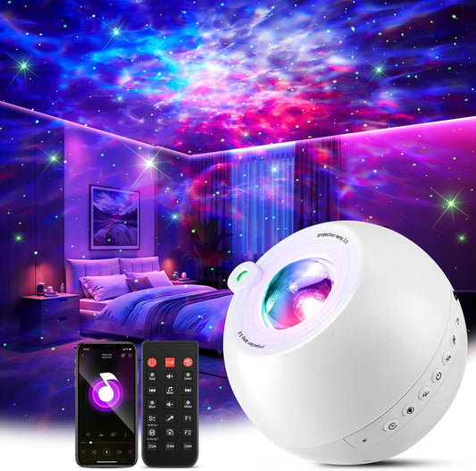 PIKOY 360 Lights Galaxy Projector+15 White Noise Machine Bluetooth,Birthday Gifts for Women 18th Birthday Gifts for Girls Gifts Boys,Night Light Led Lights for Bedroom Decor Home Decoration Room Decor
