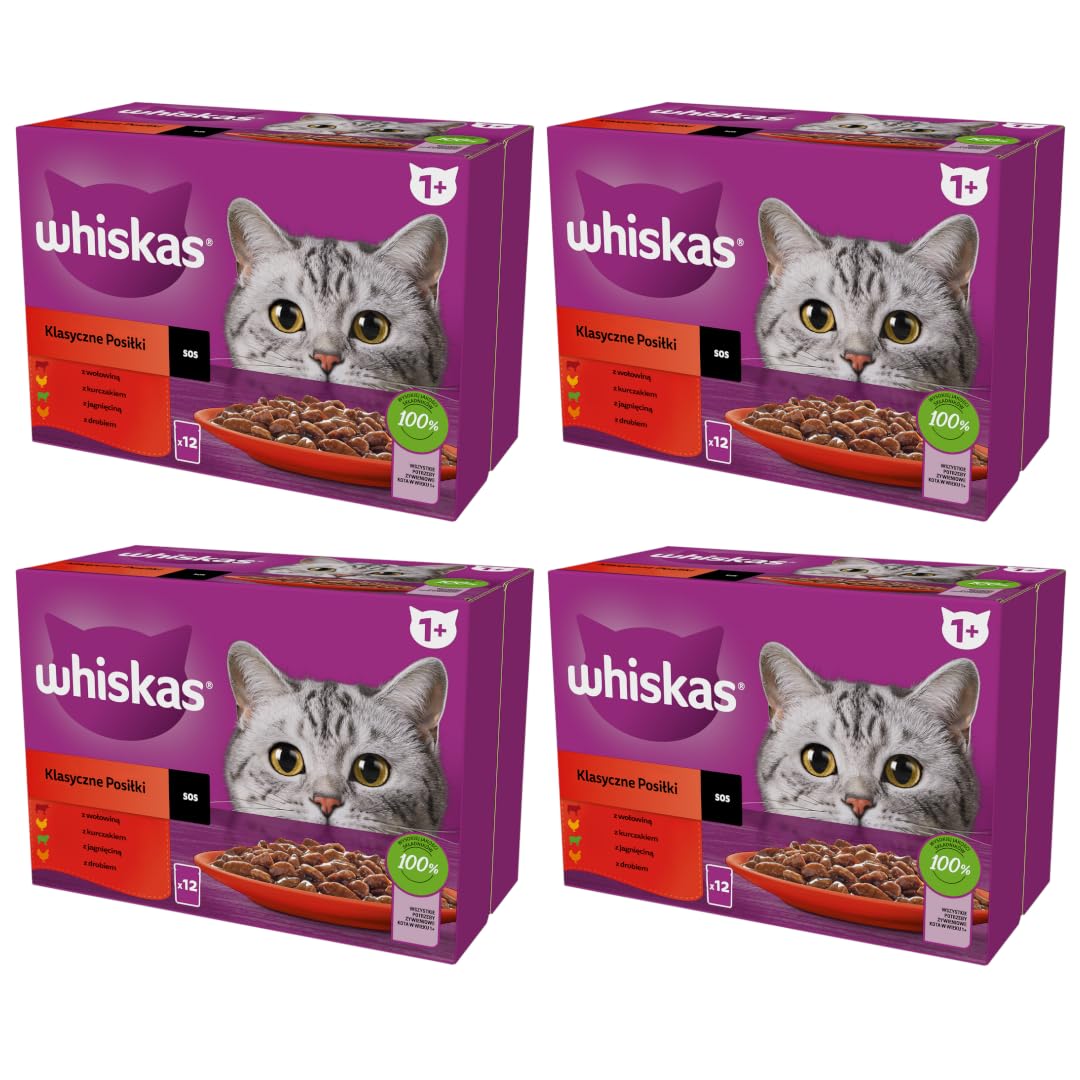 whiskas 1 plus Adult Mixed Selection in Jelly 84 Pouches, Adult Wet Cat Food, Megapack (84 x 85 g)
