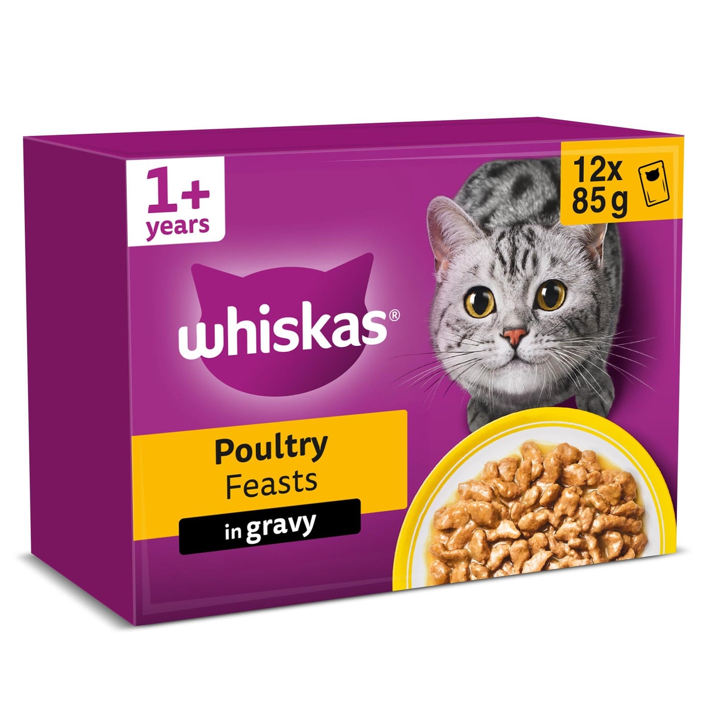 whiskas 1 plus Adult Mixed Selection in Jelly 84 Pouches, Adult Wet Cat Food, Megapack (84 x 85 g)