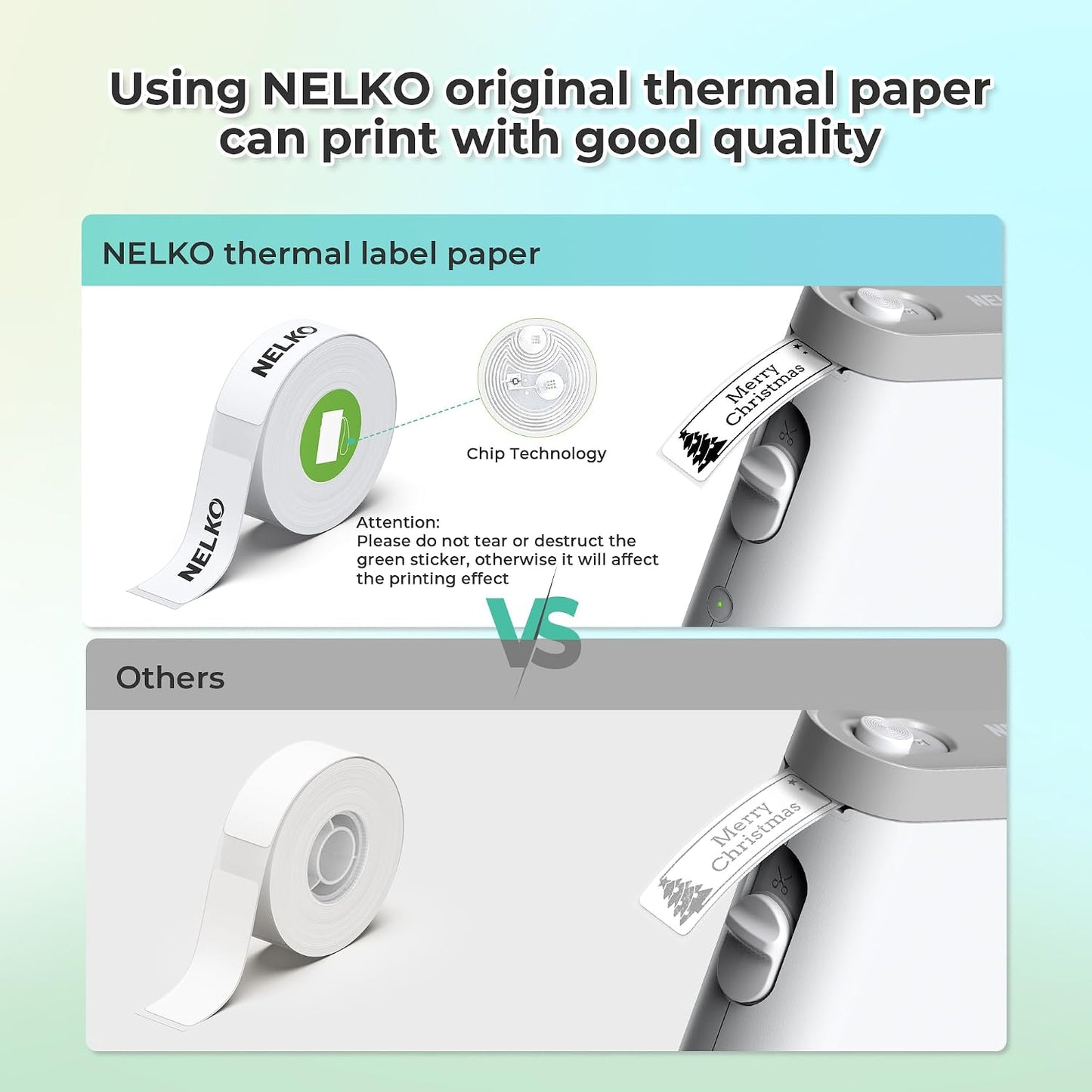 Nelko Label Maker P21 Portable Bluetooth Sticker Printer with Tape, Wireless Mini Label Makers for Organizing Storage Barcode Office Home, White