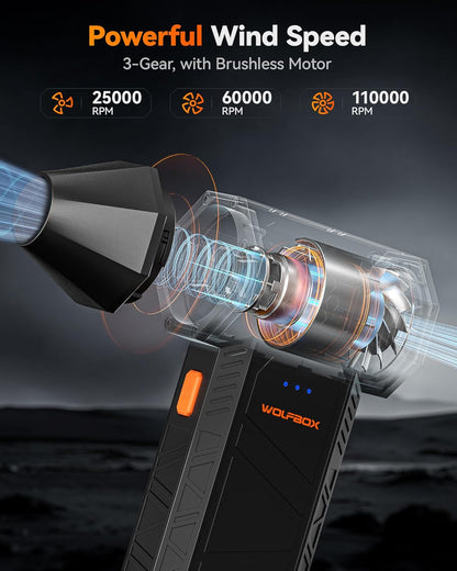 WOLFBOX MF50 Air Duster – 110,000 RPM