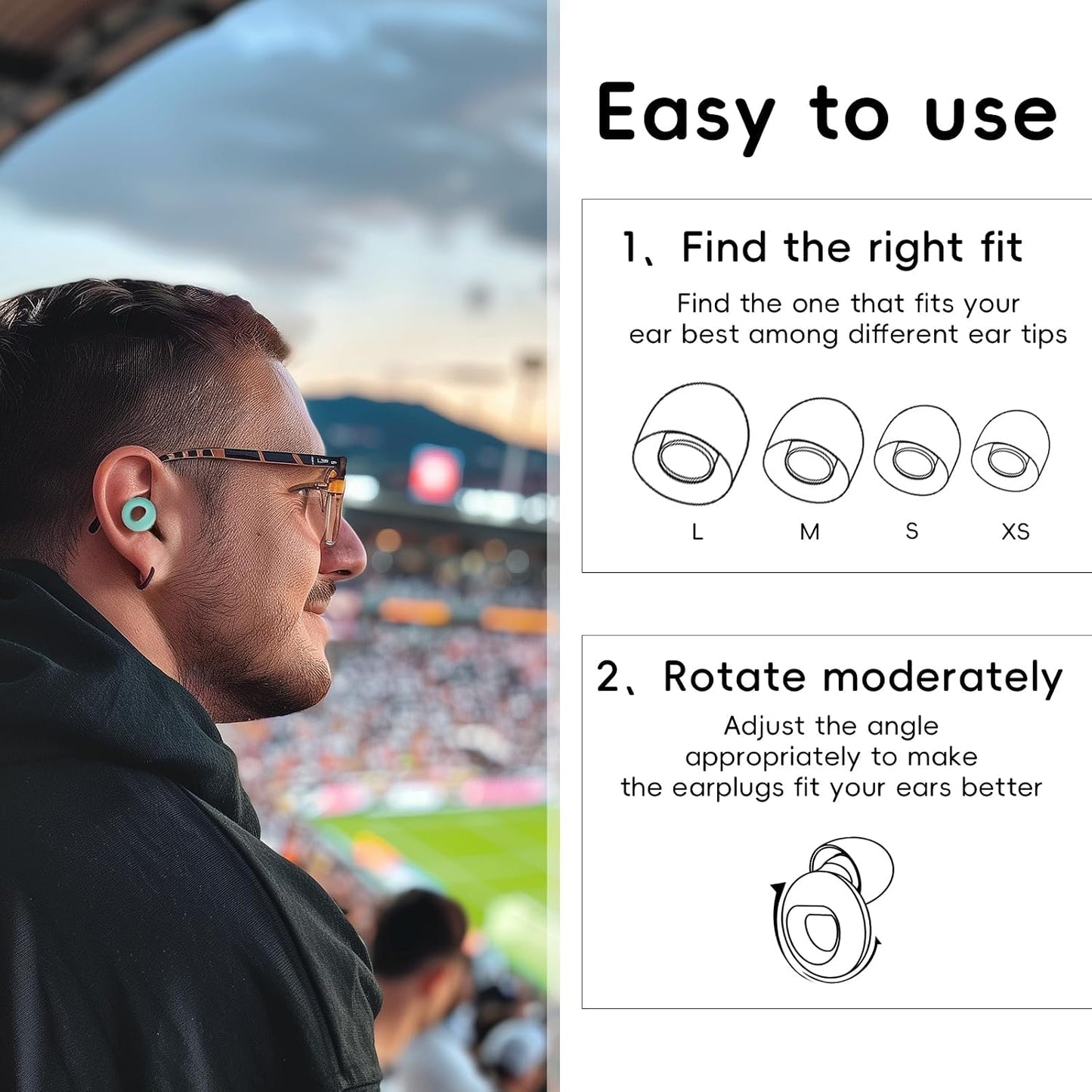 HOYIO Ear Plugs for Noise Reduction–Super Soft, Reusable Hearing Protection in Flexible Silicone for Sleep, Noise Sensitivity & Flights-8 Ear Tips in XS/S/M/L–27dB Noise Cancelling–Light Blue