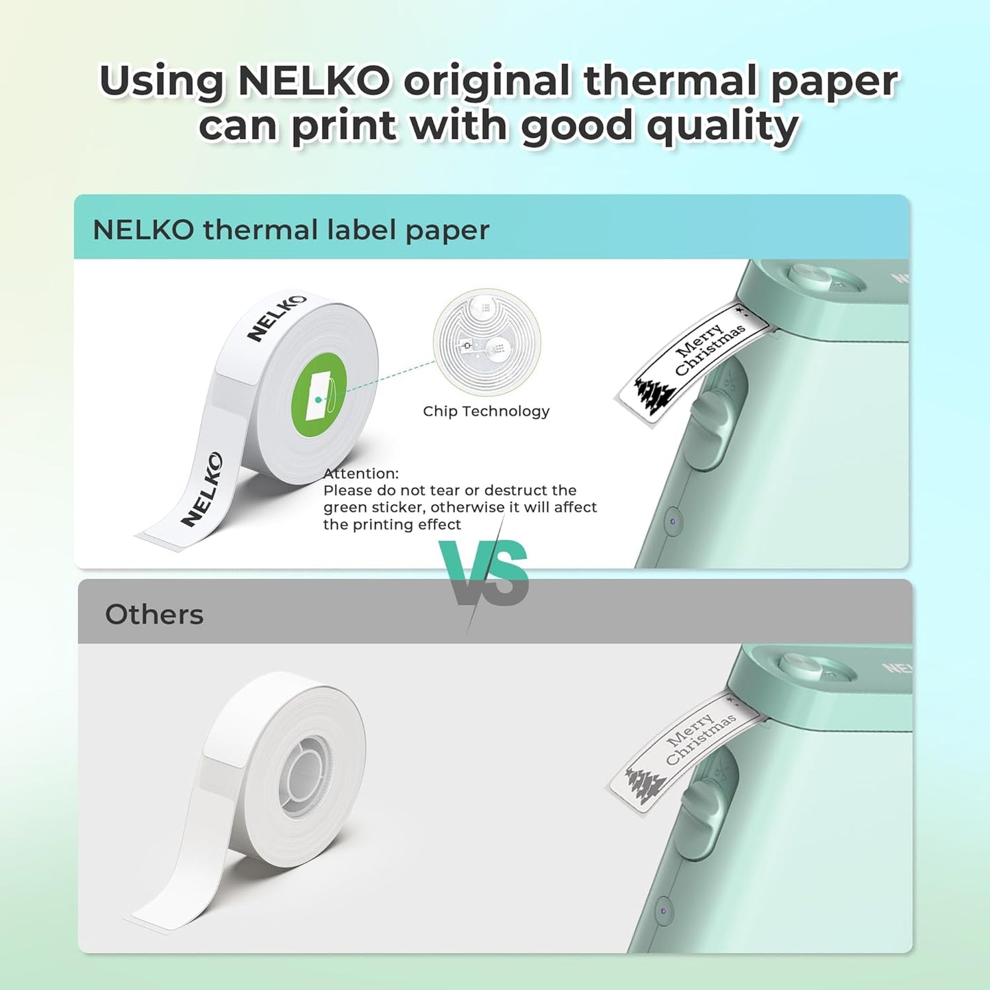 Nelko Label Maker P21 Portable Bluetooth Sticker Printer with Tape, Wireless Mini Label Makers for Organizing Storage Barcode Office Home, White