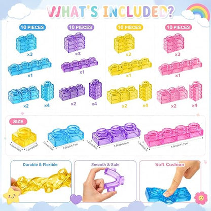 40-Piece Sensory Building Blocks Toy