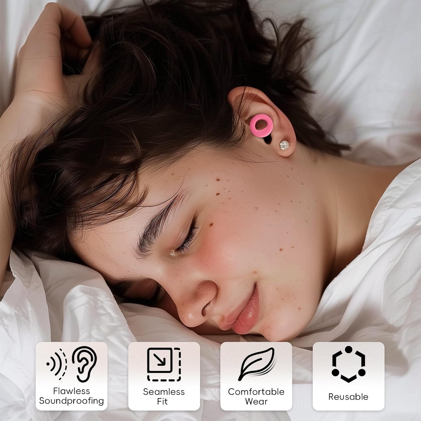 HOYIO Ear Plugs for Noise Reduction–Super Soft, Reusable Hearing Protection in Flexible Silicone for Sleep, Noise Sensitivity & Flights-8 Ear Tips in XS/S/M/L–27dB Noise Cancelling–Light Blue