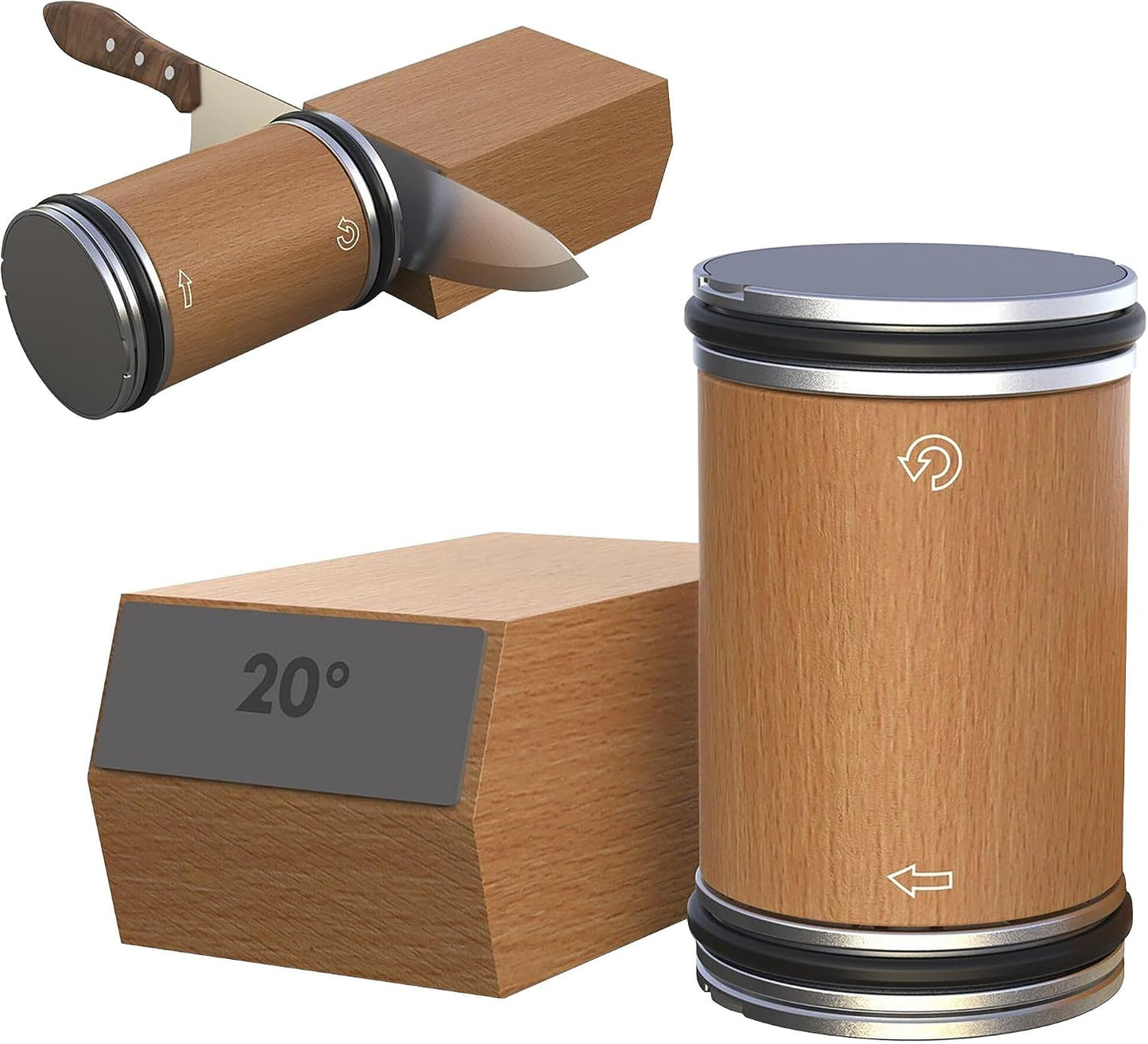 Rolling Knife Sharpener for Kitchen Knives - Rolling Knife Sharpening - Knife Sharpener Tool Kit Offers Sharpening Stone - Birthday Gift for Women Men - Sharpening Steels- Fathers Day Present