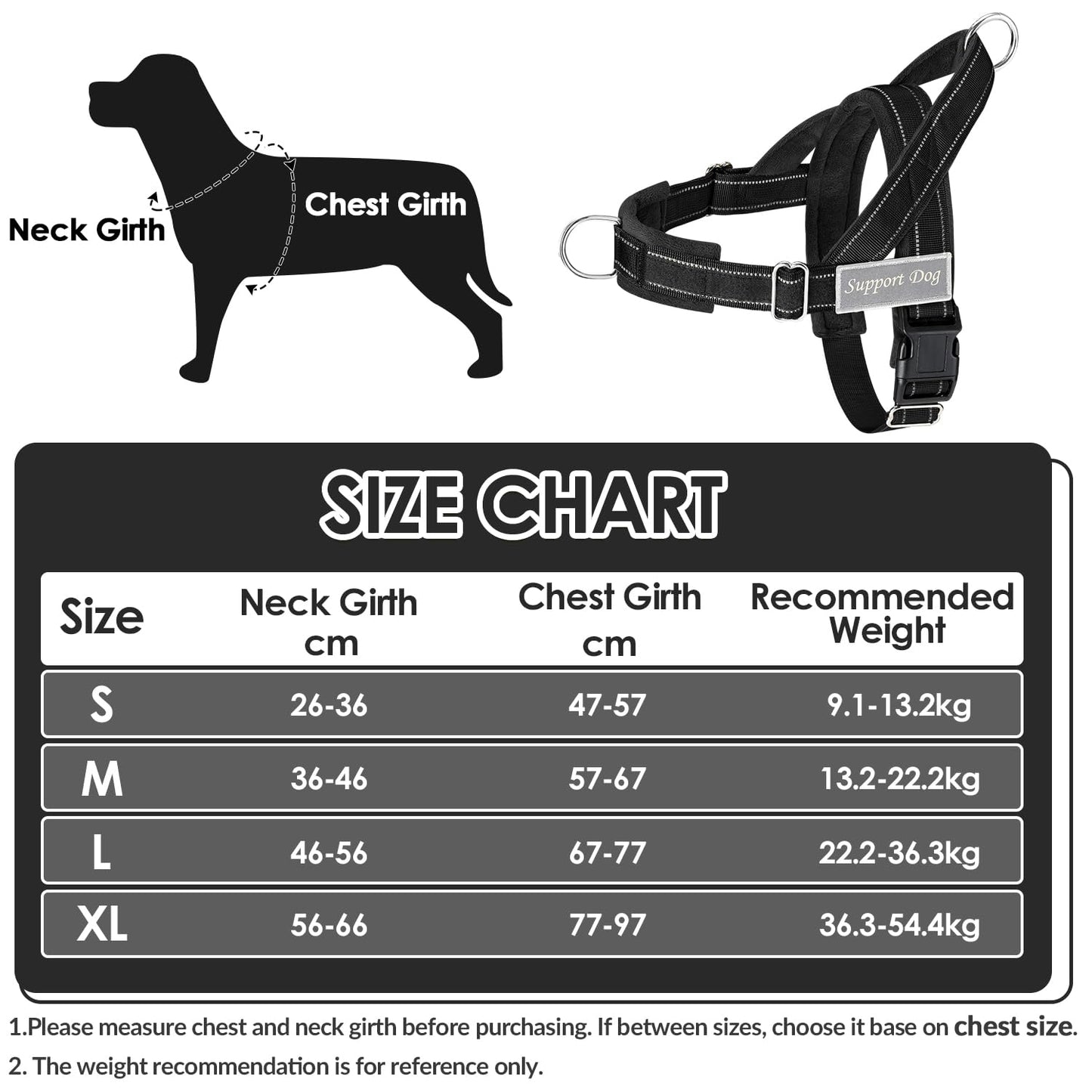 Eyein No Pull Harness for Dogs - Heavy Duty Soft Padded Pet Vest and Lead Set for Medium Large Dog, Adjustable Reflective Anti-pull with Front Clip for Walking Training(Black,L)