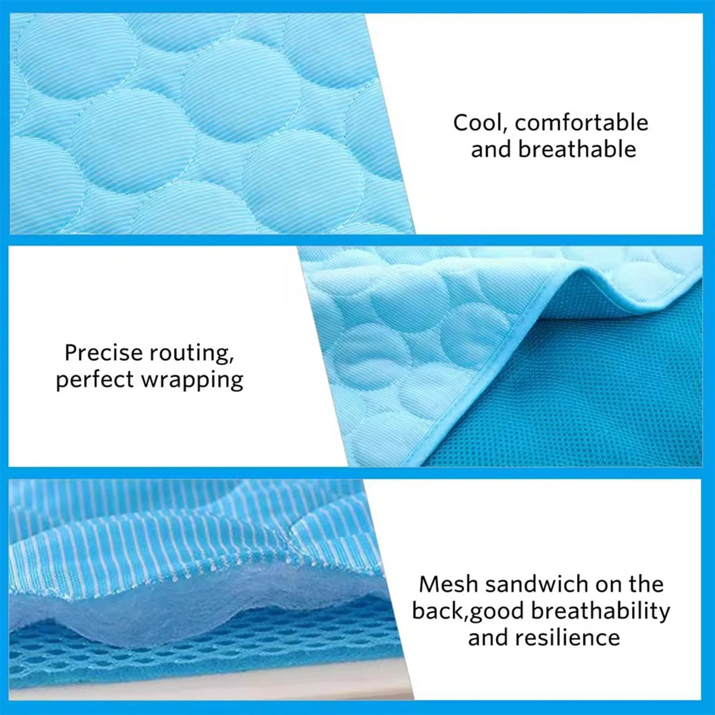 Dog Cooling Mat, Pet Cooling Mat for Cats, Cool Blanket or Large Dogs In Hot Summer, Durable Cool Pad Waterproof & Easy Clean. (Blue,M)