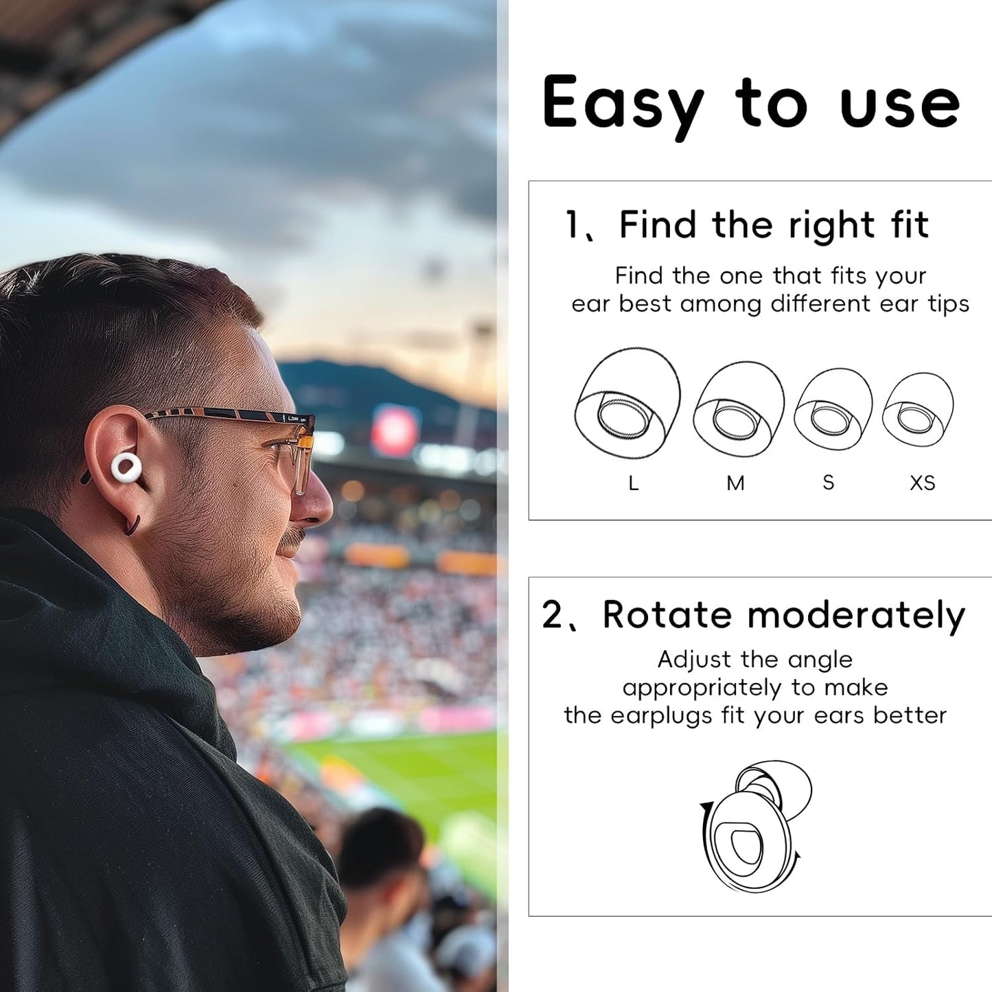 HOYIO Ear Plugs for Noise Reduction–Super Soft, Reusable Hearing Protection in Flexible Silicone for Sleep, Noise Sensitivity & Flights-8 Ear Tips in XS/S/M/L–27dB Noise Cancelling–Light Blue