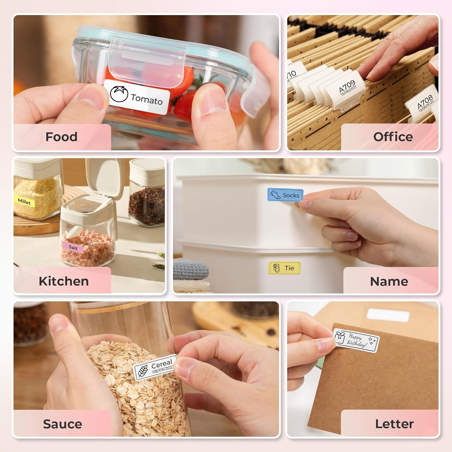 Nelko Label Maker P21 Portable Bluetooth Sticker Printer with Tape, Wireless Mini Label Makers for Organizing Storage Barcode Office Home, White