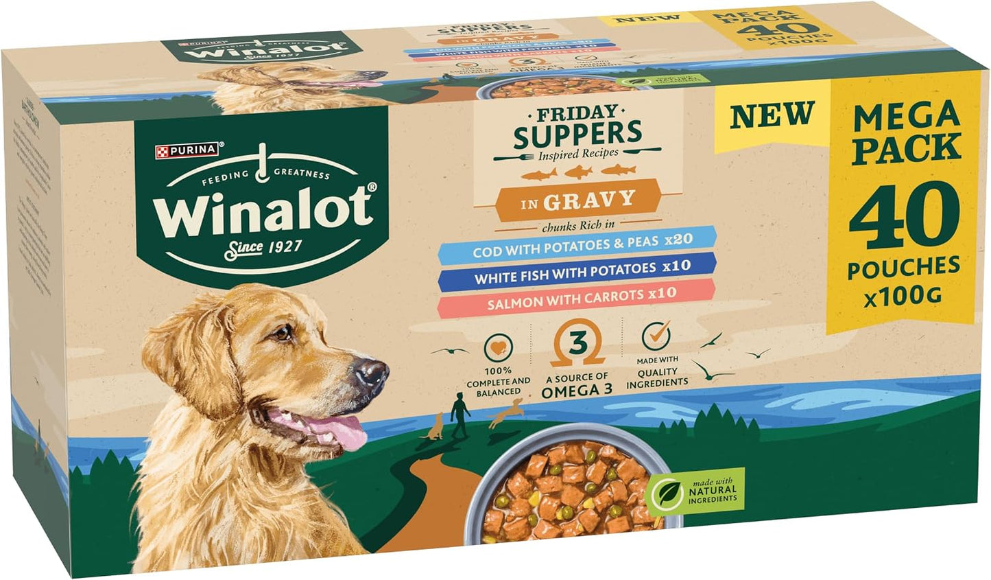 WINALOT Sunday Dinner Mixed in Gravy Wet Dog Food 40x100g