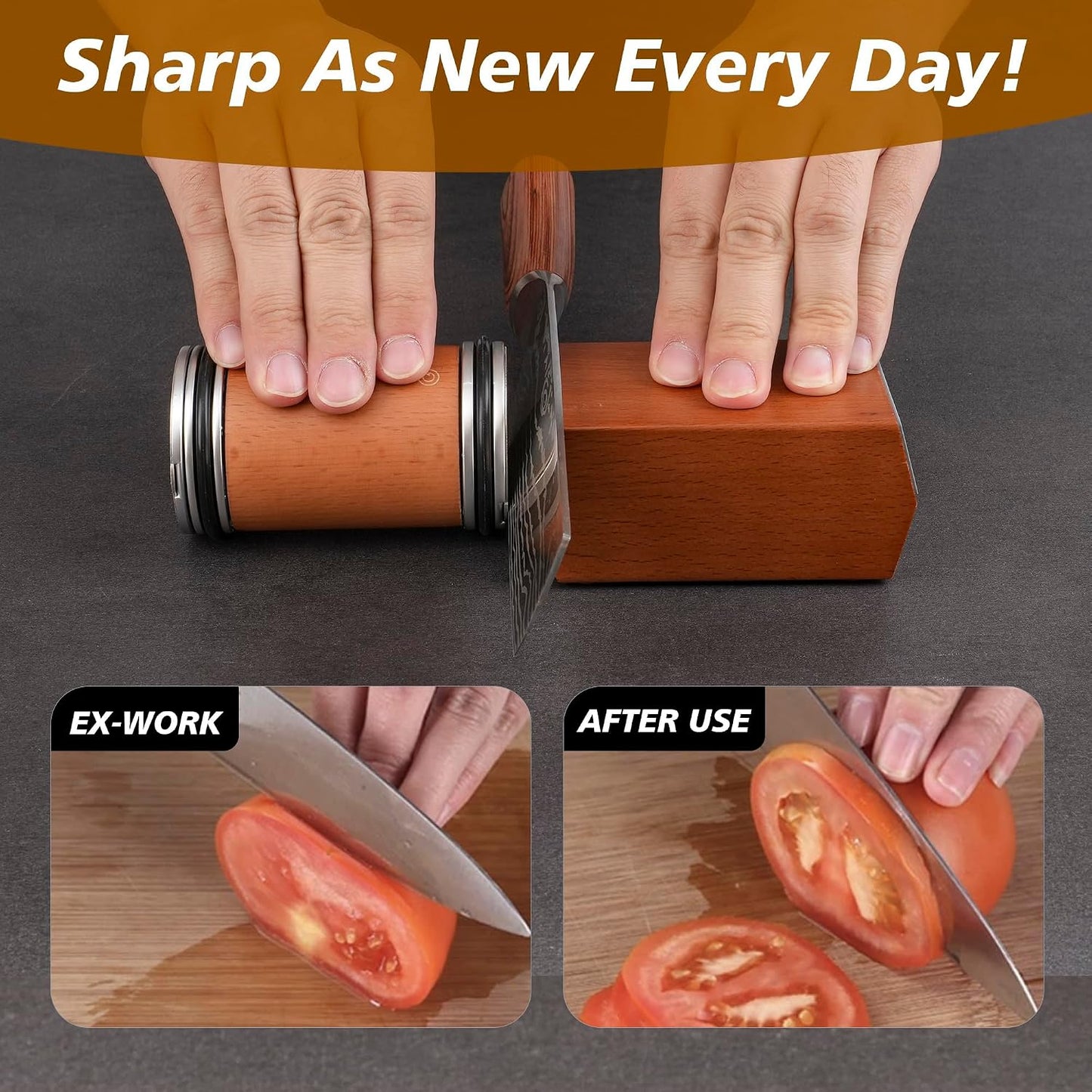 Rolling Knife Sharpener for Kitchen Knives - Rolling Knife Sharpening - Knife Sharpener Tool Kit Offers Sharpening Stone - Birthday Gift for Women Men - Sharpening Steels- Fathers Day Present