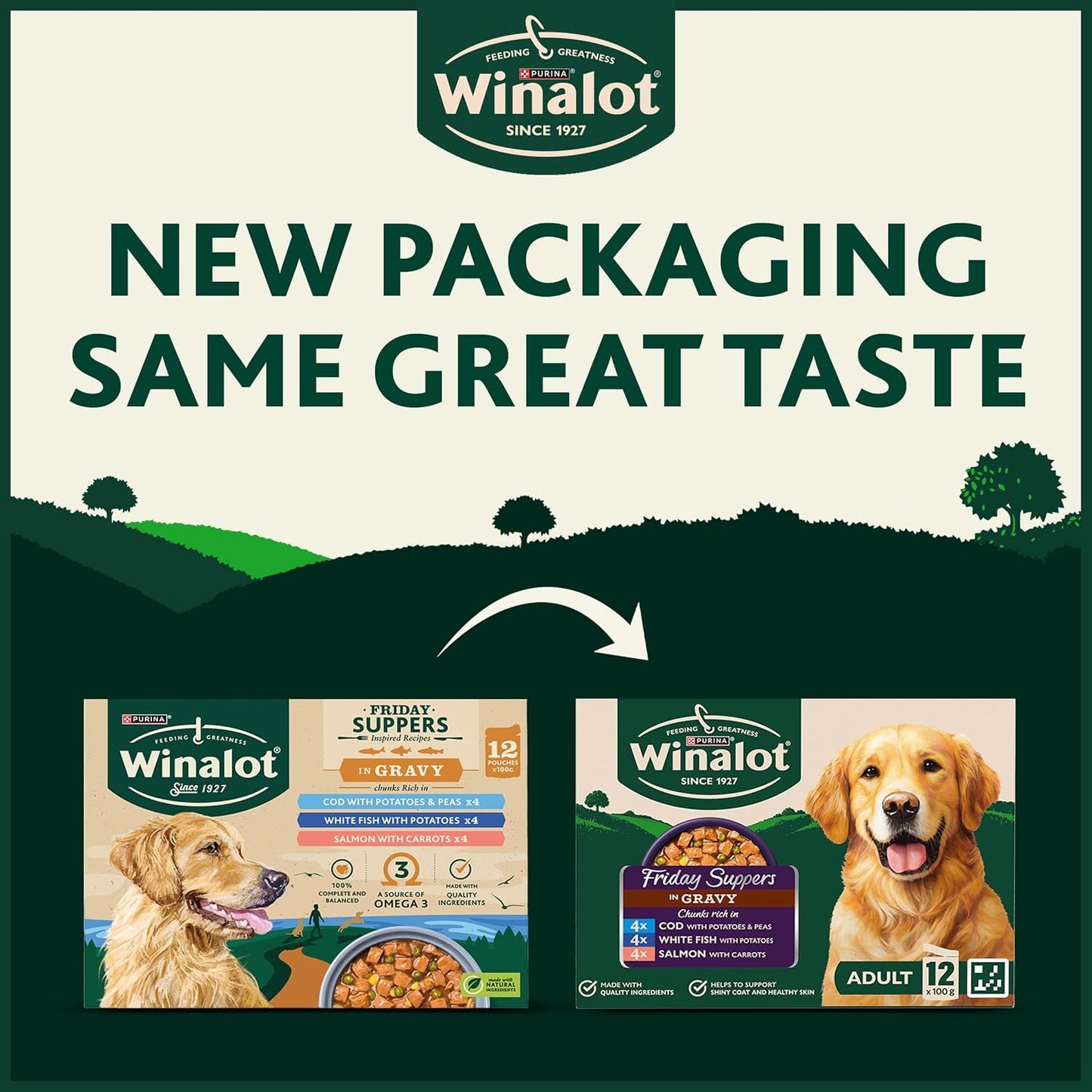WINALOT Sunday Dinner Mixed in Gravy Wet Dog Food 40x100g