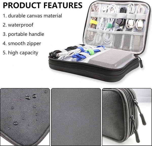 Teskyer Waterproof Electronics Organizer Bag