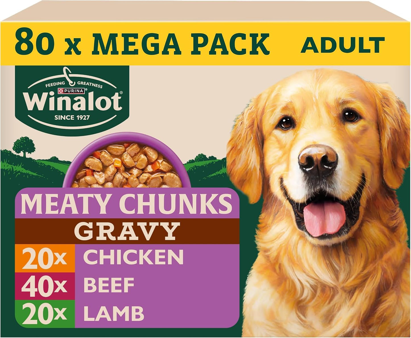 WINALOT Sunday Dinner Mixed in Gravy Wet Dog Food 40x100g