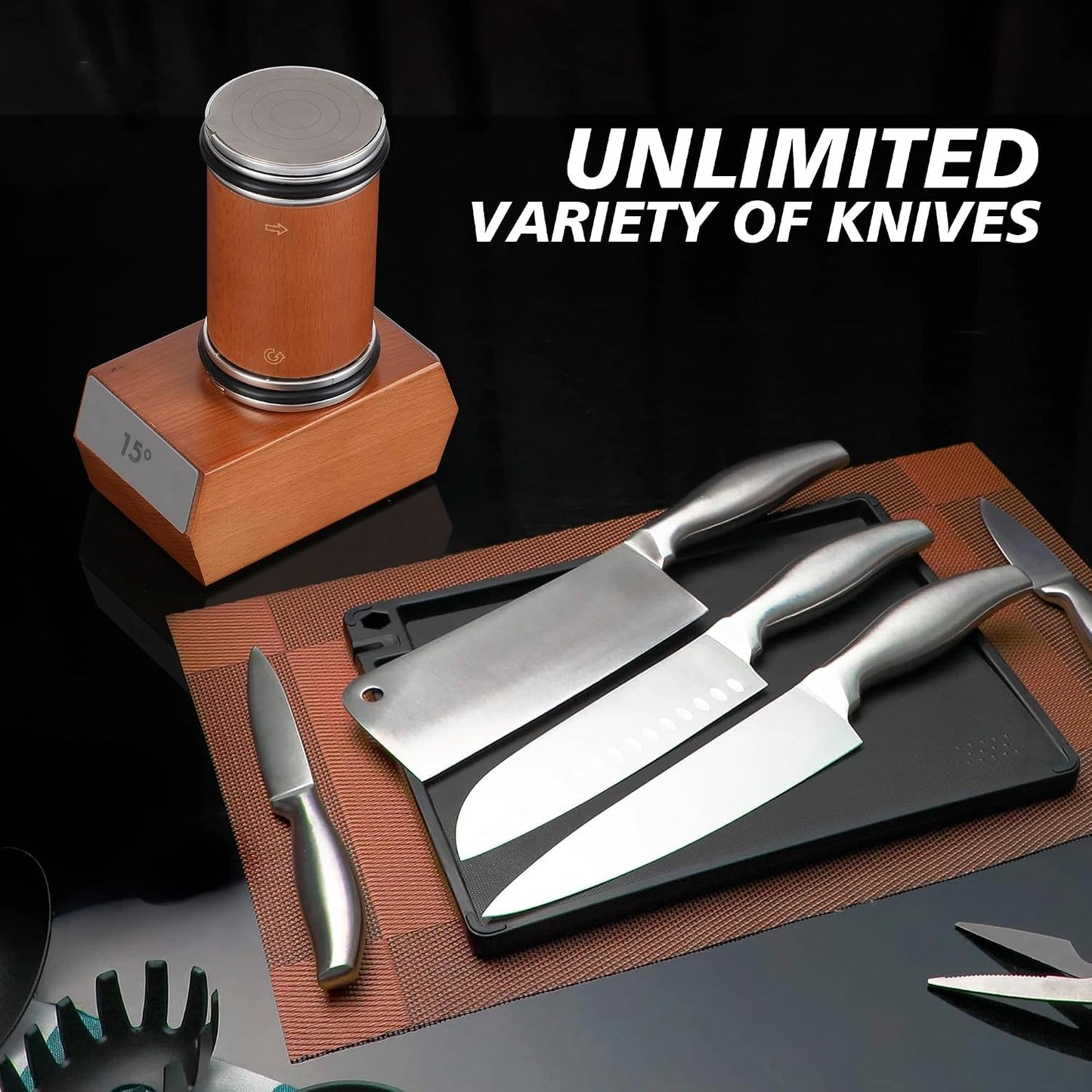 Rolling Knife Sharpener for Kitchen Knives - Rolling Knife Sharpening - Knife Sharpener Tool Kit Offers Sharpening Stone - Birthday Gift for Women Men - Sharpening Steels- Fathers Day Present
