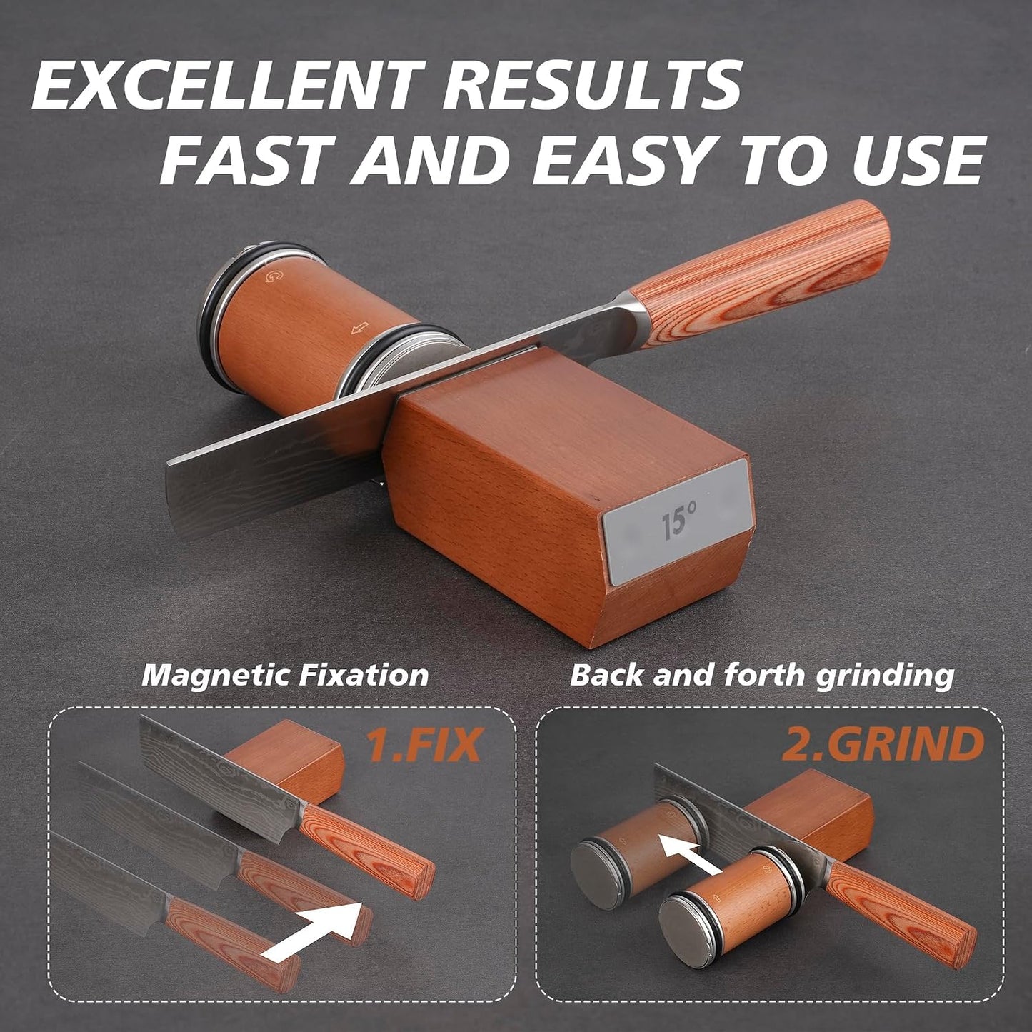 Rolling Knife Sharpener for Kitchen Knives - Rolling Knife Sharpening - Knife Sharpener Tool Kit Offers Sharpening Stone - Birthday Gift for Women Men - Sharpening Steels- Fathers Day Present