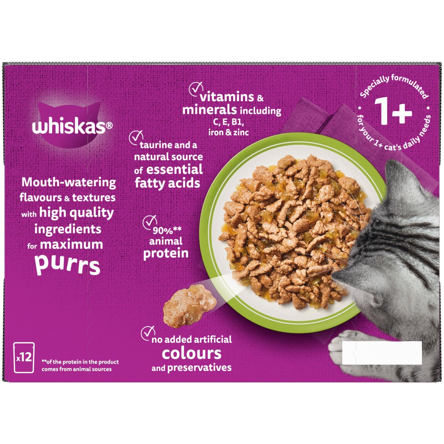 whiskas 1 plus Adult Mixed Selection in Jelly 84 Pouches, Adult Wet Cat Food, Megapack (84 x 85 g)