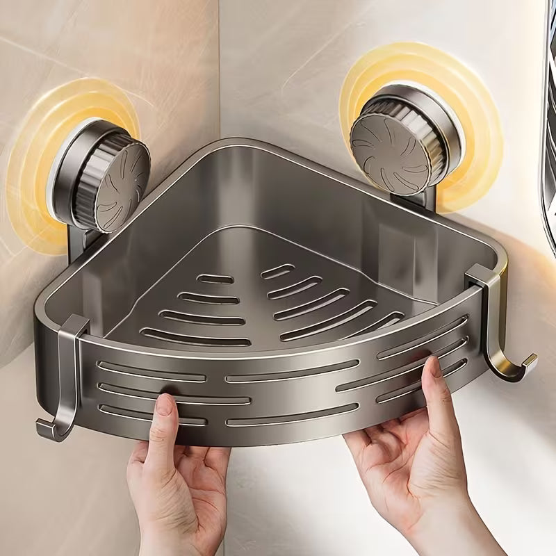 Space-Saving Suction Cup Bathroom Shelf