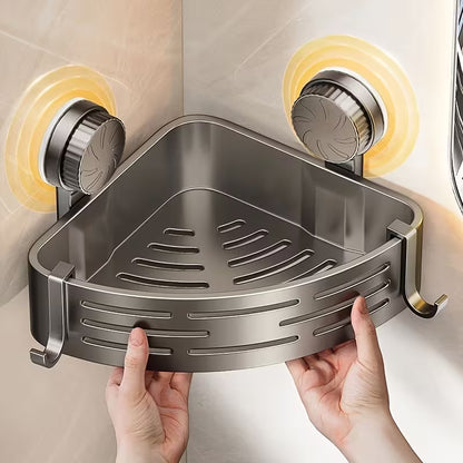 Space-Saving Suction Cup Bathroom Shelf